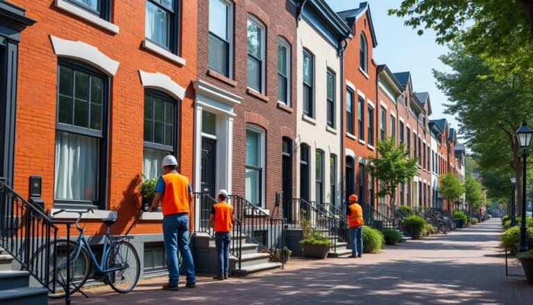 le ravalement de façade protège et valorise les maisons de ville en préservant leur structure, améliorant leur durabilité et leur esthétique.
