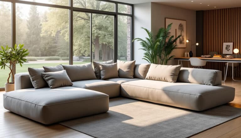 découvrez notre canapé modulable, conçu pour s'adapter parfaitement à la forme de votre salon et optimiser votre espace avec style et confort.